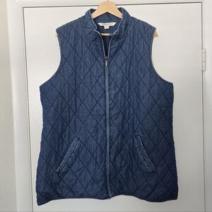 Coldwater Creek Denim Quilted Vest Size XL